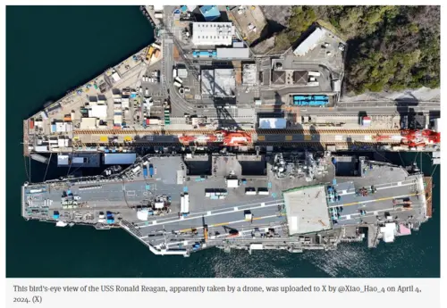 “中国无人机贴脸拍摄美国核航母”，五角大楼震怒